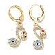 Real 18K Gold Plated Brass Dangle Leverback Earrings(EJEW-L269-012G)-1