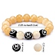 bracelet extensible en perles rondes en jade jaune naturel(BJEW-SW00077-01)-7
