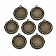 Tibetan Style Alloy Flat Round Cabochon Connector Settings(TIBE-Q038-018A-AB-NR)-2