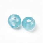 Luminous Transparent Plastic Beads, Glow in the Dark, Round, Deep Sky Blue, 8mm, Hole: 1.8mm, about 100pcs/bag(KY-WH0048-20B-05)
