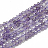 Natural Amethyst Beads Strands, Faceted, Round, 2~2.5mm, Hole: 0.3mm, about 177pcs/strand, 14.9 inch(G-S300-34-2mm)