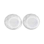 Glass Cabochons, Flat Back, Faceted, Flat Round, Clear, 25x4.5mm(GLAA-D016-10A)