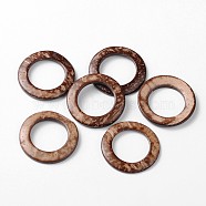 Coco Nut Beads, Brown, Donut, 38mm in diameter(COS015)