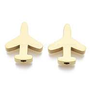 304 Stainless Steel Beads, Airplane, Golden, 15x14x3mm, Hole: 2mm(STAS-S079-176G)