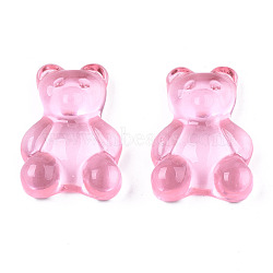 Transparent Resin Cabochons, Bear, Pearl Pink, 20x15x6~7mm(CRES-S307-007-B07)