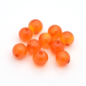 Imitation Cat Eye Resin Round Beads, Dark Orange, 12mm, Hole: 1.5mm, about 1000pcs/bag
