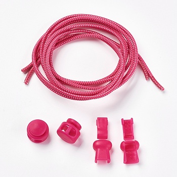DIY Elastic Lock Shoelace, Pale Violet Red, 3mm, 1m/strand