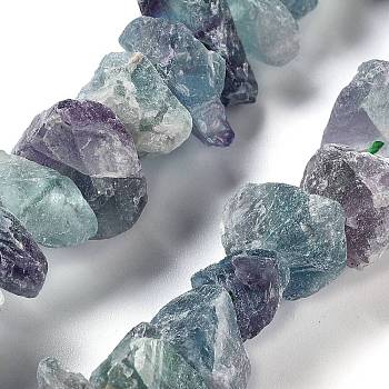 Raw Rough Natural Fluorite Beads Strands, Nuggets, 9~17x7~16x8~14mm, Hole: 0.9mm, about 21~25pcs/strand, 7.09''~7.87''(18~20cm)