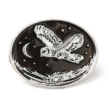 Animal Enamel Safety Pin Brooch, Antique Silver Alloy Brooch for Backpack Clothes, Eagle, 22x28x1.5mm