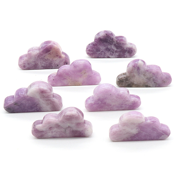 Natural Lilac Jade Display Decorations, for Home Office Desk, Cloud, 30~33x50~53x7mm