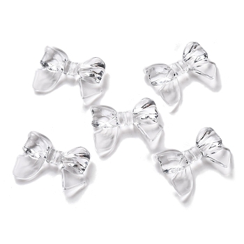 Transparent Acrylic Beads, Bowknot, Clear, 25x33x12.5mm, Hole: 2mm