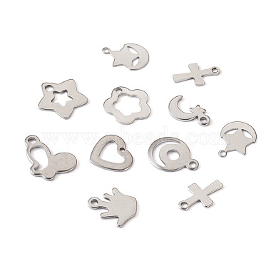 Jewelry 90Pcs 9 Style 304 Stainless Steel Charms(STAS-PJ0001-41)-2