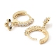 Brass with Cubic Zirconia Dangle Hoop Earrings(EJEW-G362-05KCG)-2