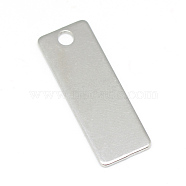 304 Stainless Steel Stamping Blank Tag Pendants, Rectangle, Stainless Steel Color, 25x9x1mm, Hole: 2.5mm(STAS-T008-119)