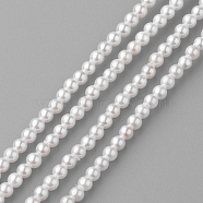 Shell Pearl Beads Strands, Round, White, 2mm, Hole: 0.5mm, about 190pcs/strand, 15.7 inch(PEAR-R064-94)