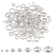 304 Stainless Steel Spacer Beads, Rondelle, Silver, 140pcs/Box(STAS-UN0019-37S)