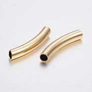 304 Stainless Steel Tube Beads, Golden, 30x5mm, Hole: 4mm(STAS-K167-25G)