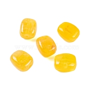 Acrylic Bead, Imitation Jade, Rectangle, Gold, 13x11x8mm, Hole: 1.5mm. 510pcs/500g(OACR-H120-02A)