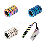 3Pcs 3 Colors Titanium Alloy Spacer Beads, Groove Column, Mixed Color, 14x10mm, Hole: 5.8mm, 1pc/color(PALLOY-NB0002-52)