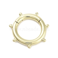 Brass Spring Gate Rings, Long-Lasting Plated, Lead Free & Cadmium Free, Sun, Real 18K Gold Plated, 15x2mm(KK-M293-51G)