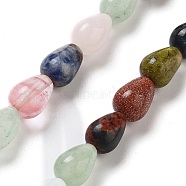 Natural & Synthetic Mixed Gemstone Beads Strands, Teardrop, Mixed Dyed and Undyed, 9x6mm, Hole: 1.2mm, about 44pcs/strand, 15.75''(40cm)(G-B106-A30-01)