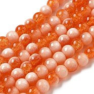 Crackle Glass Beads Strands, Rondelle, Orange Red, 6mm, about 138~144pcs/strand, 296.85''(754cm)(GLAA-U001-6mm-10)