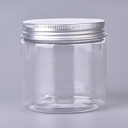 Plastic Empty Cosmetic Containers, with Aluminum Screw Top Lids, Clear, 7.1x7.05cm, Capacity: 200ml(6.76 fl. oz)(CON-WH0069-86E)