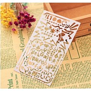 Stainless Steel Drawing Stencil, Hollow Hand Accounts Ruler Templat, For DIY Scrapbooking, Stainless Steel Color, 125x75mm(DIY-WH0005-D)