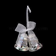 Christmas Transparent Acrylic Big Pendant Decorations, for Christmas Tree Hanging Oranments, Bell, 145mm(HJEW-F017-02)