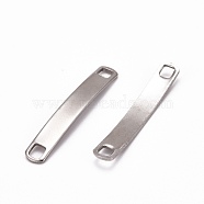 Rectangle 304 Stainless Steel Links connectors, Stainless Steel Color, 33.5x5x1mm, Hole: 3x3mm(STAS-I045-38)