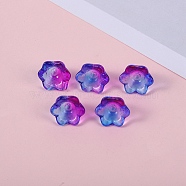 Glass Beads, Lily Flower, Slate Blue, 12x8mm, Hole: 1.4mm(GLAA-YW0003-37B)