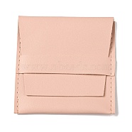 Square PU Leather Jewelry Flip Pouches, for Earrings, Bracelets, Necklaces Packaging, Pink, 8x8cm(PAAG-PW0007-11A)