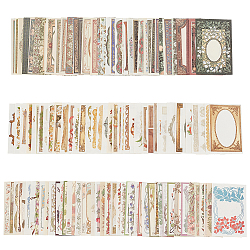 4 Bags 4 Styles Vintage Frame Scrapbook Paper Pads, for DIY Album Scrapbook, Background Paper, Diary Decoration, Mixed Color, 90x60x0.1mm, 50pcs/bag, 1 bag/style(DIY-OC0010-26)