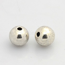 Tibetan Style Alloy Beads, Round, Lead Free and Nickel Free and Cadmium Free, Antique Silver, 8mm, Hole: 1mm(K08SG042)