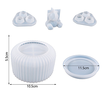 DIY Silicone Bear Storage Box Molds, Resin Casting Molds, for UV Resin, Epoxy Resin Craft Making, White, 55x105~115mm