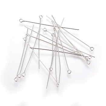 Stainless Steel Eye Pin, Stainless Steel, 50mm, Pin: 0.6mm, Hole: 2mm, about 5000pcs/bag