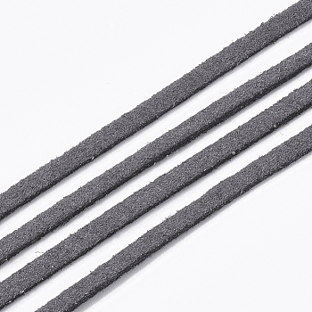 Faux Suede Cord, Faux Suede Lace, Gray, 2.5~2.8x1.5mm, about 1.09 yards(1m)/strand