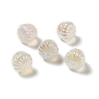 UV Plating Rainbow Iridescent Acrylic Beads, Acorn, WhiteSmoke, 14.5x15.5mm, Hole: 3mm