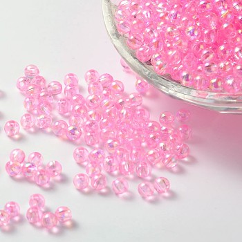 Eco-Friendly Transparent Acrylic Beads, Round, AB Color, Pearl Pink, 12mm, Hole: 2mm, about 560pcs/500g