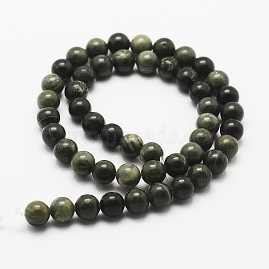 Natural Green Wood Lace Stone Beads Strands(G-J358-04-8mm)-2