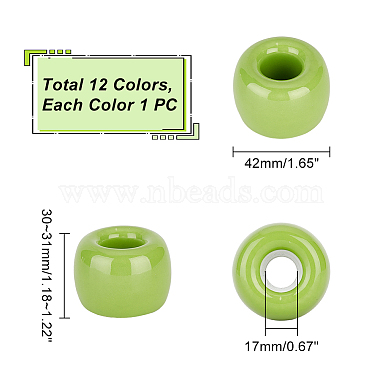 12Pcs 12 Colors Ceramic Toothbrush Base(AJEW-GA0005-80)-2