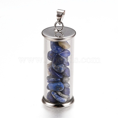 Platinum Column Lapis Lazuli Pendants