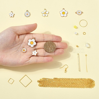 DIY Daisy Dangle Earrings Making Kits(DIY-YW0016-27)-4