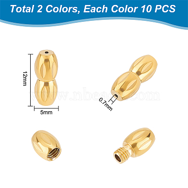 10Pcs 2 Colors 304 Stainless Steel Screw Clasps(STAS-UN0050-13)-3
