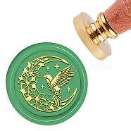 Brass Wax Seal Stamp with Handle, for DIY Scrapbooking, Bird Pattern, 3.5x1.18 inch(8.9x3cm)(AJEW-WH0184-0102)