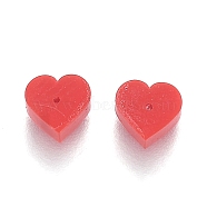 Silicone Ear Nuts, Earring Backs, Heart, Red, 5.2x5.7x3.5mm, Hole: 0.5mm(RESI-N028-01A)