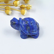 Natural Lapis Lazuli Display Decorations, Tortoise Feng Shui Ornament for Longevity, for Home Office Desk, 38~42x25~27x20mm(PW23021807977)