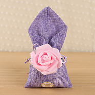 Polyester Ramie Blended Yarn Jewelry Drawstring Gift Bags, Wedding Favor Candy Bags, Rose, Medium Purple, 17.8~18x9.5~9.7x0.2cm(ABAG-TAC0006-05D)