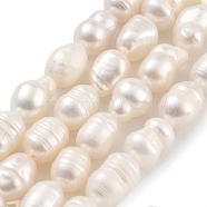 Natural Cultured Freshwater Pearl Beads Strands, Rice, Grade A, Snow, 5~6mm, Hole: 0.7mm, about 26pcs/strand, 7.09''(18cm)(PEAR-P062-06B-1)