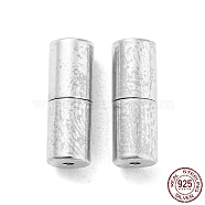 925 Sterling Silver Screw Clasps, Column, Silver, 11x4mm, Hole: 1mm(STER-K175-02S)
